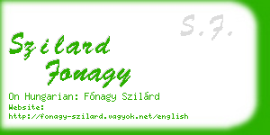szilard fonagy business card