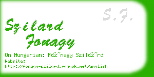 szilard fonagy business card